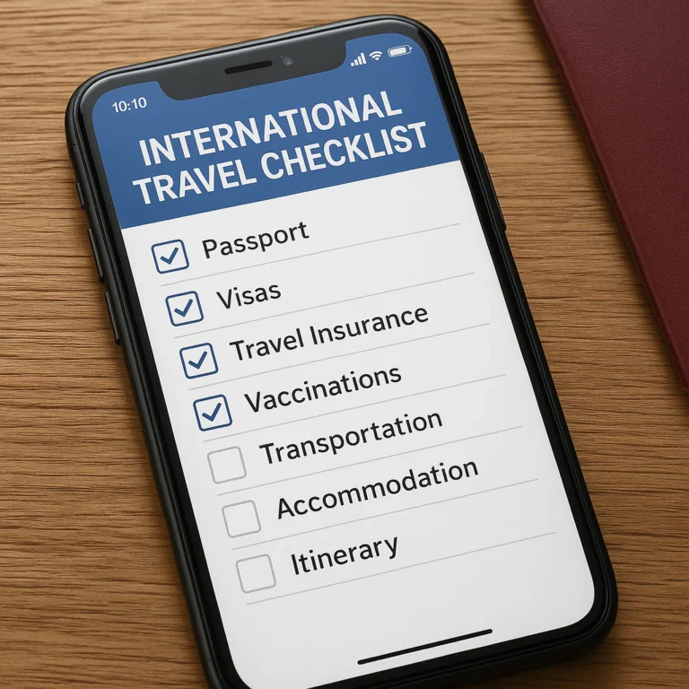 Featured image for 35 Essential Items for International Travel Checklist 2026